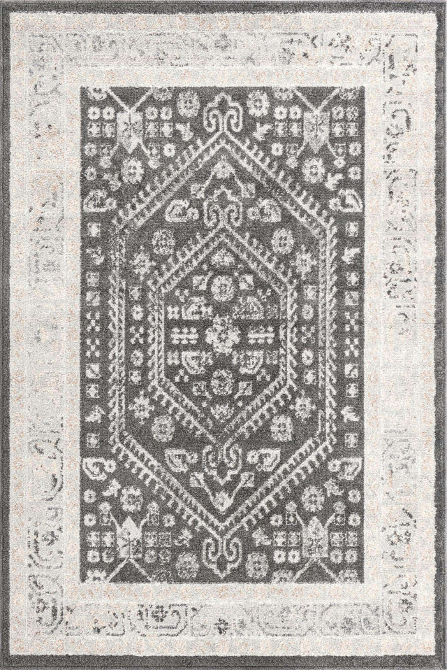 Charcoal 4' x 6' Aurelia Rectangle Area Rug 100% Polypropylene & Jute Backing Living Dining Room Bedroom Office Traditional Carpet for Sale at Rug Engine