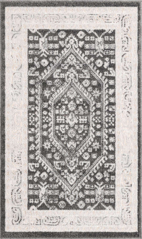 Charcoal 3' x 5' 3 Aurelia Rectangle Area Rug 100% Polypropylene & Jute Backing Living Dining Room Bedroom Office Traditional Carpet for Sale at Rug Engine