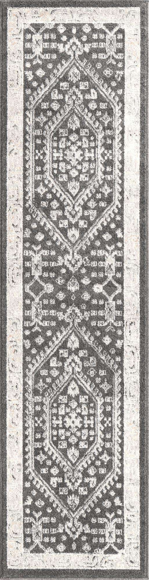 Charcoal 2' x 8' Aurelia Runner Area Rug 100% Polypropylene & Jute Backing Living Dining Room Bedroom Office Traditional Carpet for Sale at Rug Engine