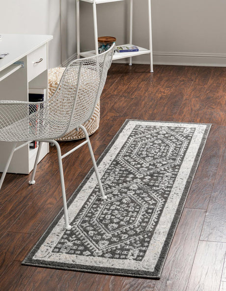 Charcoal 2' x 6' Aurelia Runner Area Rug 100% Polypropylene & Jute Backing Living Dining Room Bedroom Office Traditional Carpet for Sale at Rug Engine