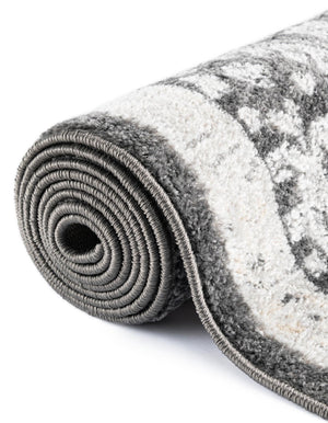 Charcoal 2' x 6' Aurelia Runner Area Rug 100% Polypropylene & Jute Backing Living Dining Room Bedroom Office Traditional Carpet for Sale at Rug Engine