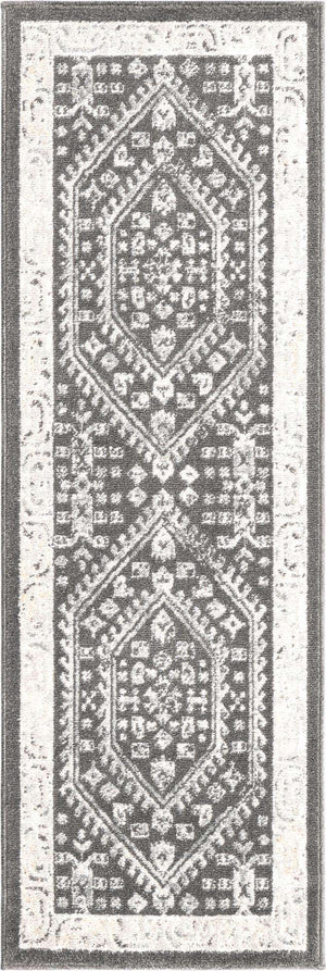 Charcoal 2' x 6' Aurelia Runner Area Rug 100% Polypropylene & Jute Backing Living Dining Room Bedroom Office Traditional Carpet for Sale at Rug Engine