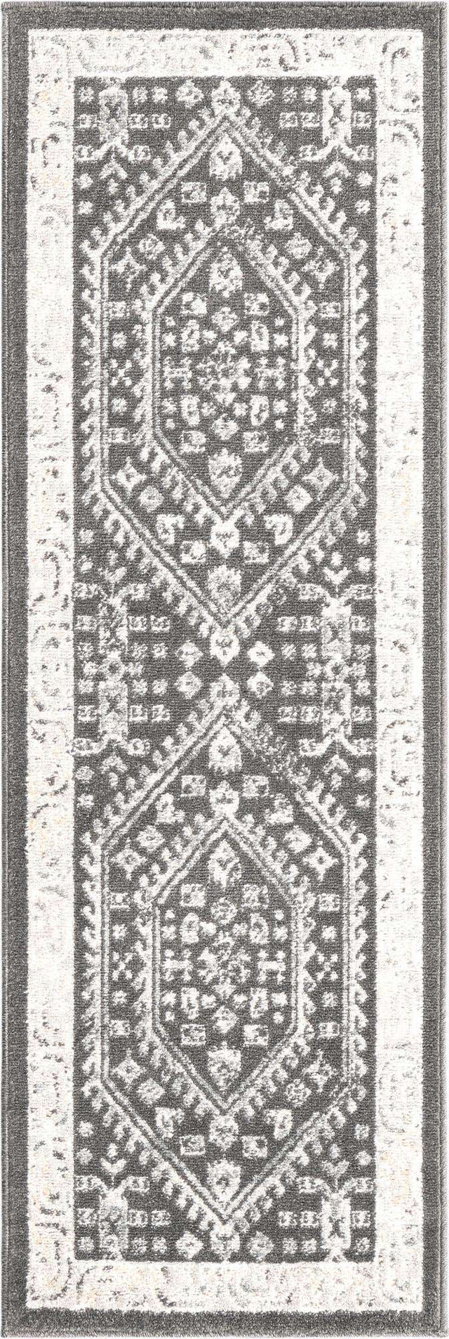 Charcoal 2' x 6' Aurelia Runner Area Rug 100% Polypropylene & Jute Backing Living Dining Room Bedroom Office Traditional Carpet for Sale at Rug Engine