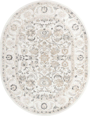 Ivory 7' 10 x 10' Aurelia Oval Area Rug 100% Polypropylene & Jute Backing Living Dining Room Bedroom Office Traditional Carpet for Sale at Rug Engine