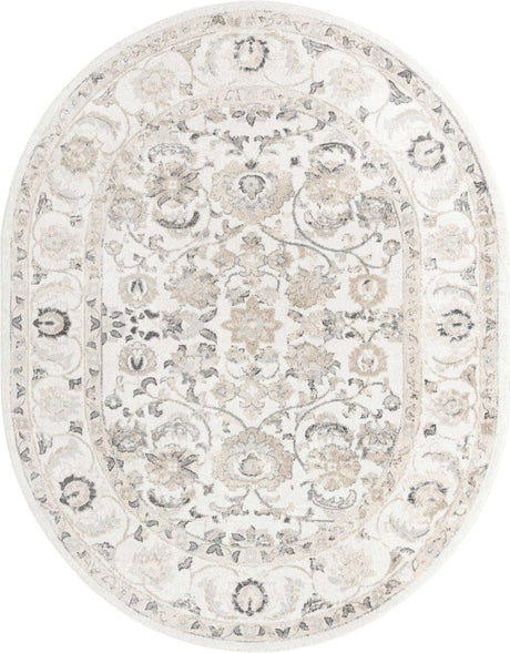 Ivory 7' 10 x 10' Aurelia Oval Area Rug 100% Polypropylene & Jute Backing Living Dining Room Bedroom Office Traditional Carpet for Sale at Rug Engine