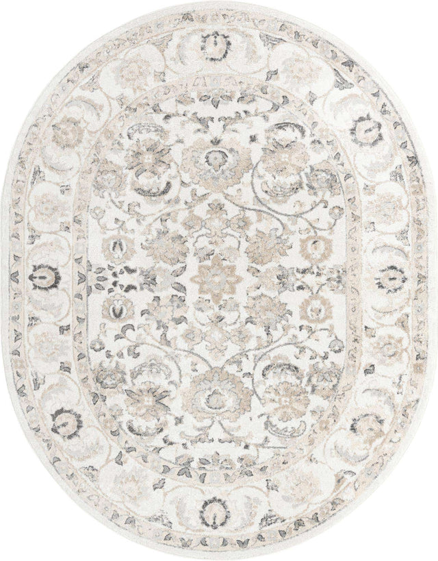 Ivory 7' 10 x 10' Aurelia Oval Area Rug 100% Polypropylene & Jute Backing Living Dining Room Bedroom Office Traditional Carpet for Sale at Rug Engine