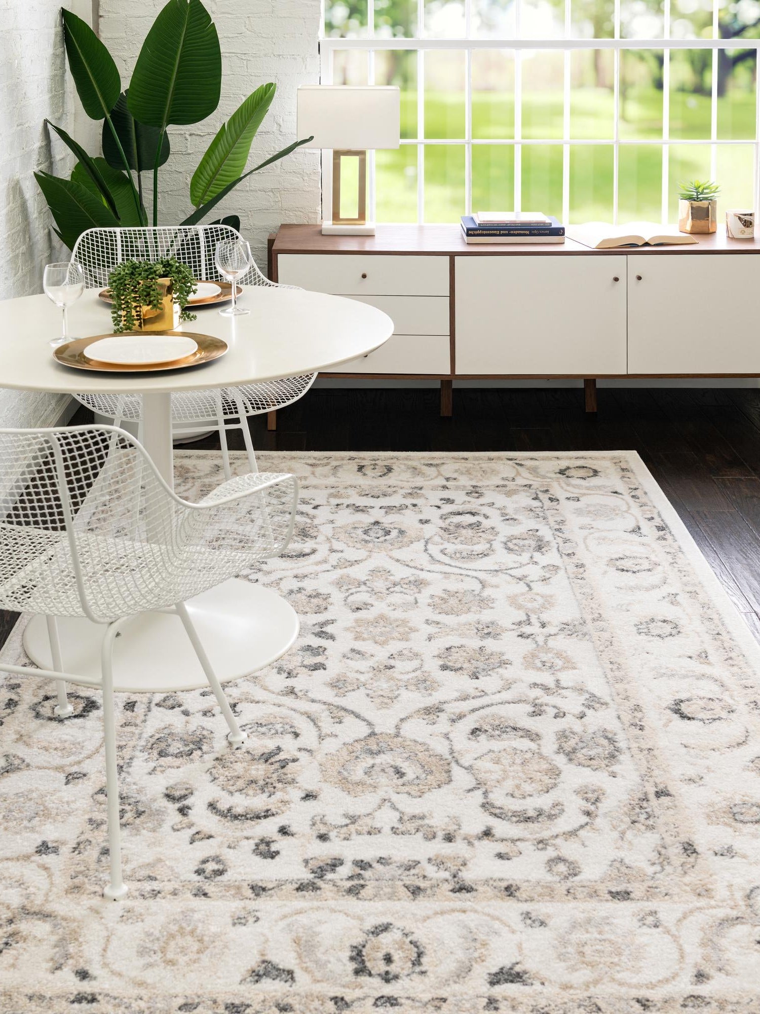 Ivory 9' x 12' Aurelia Rectangle Area Rug 100% Polypropylene & Jute Backing Living Dining Room Bedroom Office Traditional Carpet for Sale at Rug Engine