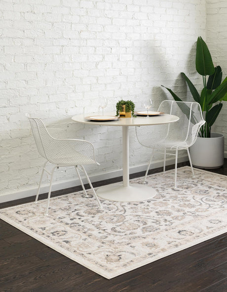 Ivory 9' x 12' Aurelia Rectangle Area Rug 100% Polypropylene & Jute Backing Living Dining Room Bedroom Office Traditional Carpet for Sale at Rug Engine