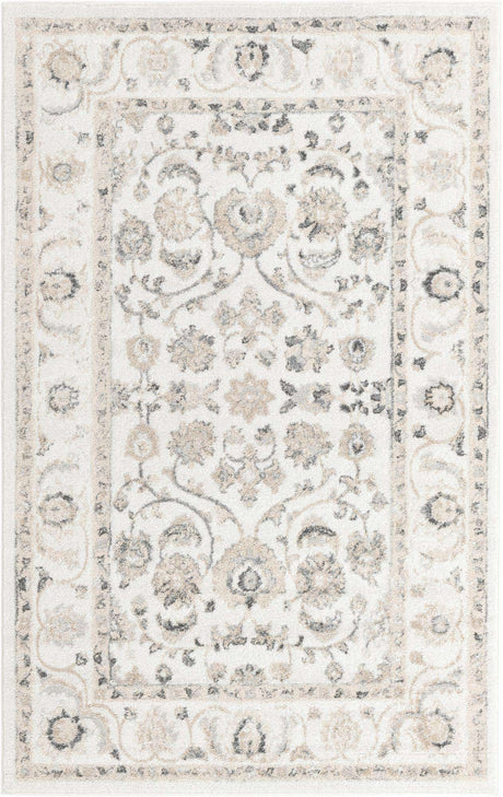 Ivory 5' x 8' Aurelia Rectangle Area Rug 100% Polypropylene & Jute Backing Living Dining Room Bedroom Office Traditional Carpet for Sale at Rug Engine