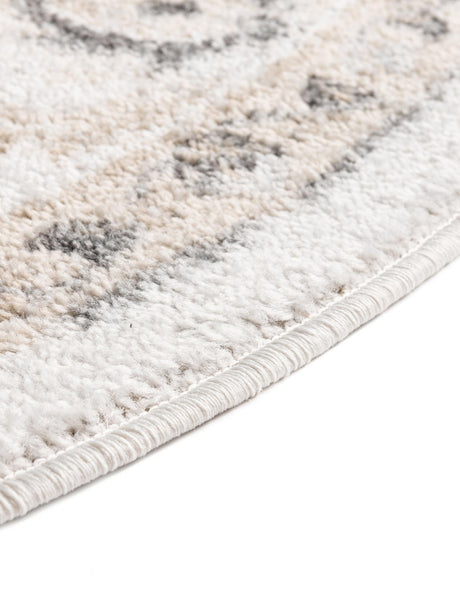 Ivory 3' x 3' Aurelia Round Area Rug 100% Polypropylene & Jute Backing Living Dining Room Bedroom Office Traditional Carpet for Sale at Rug Engine