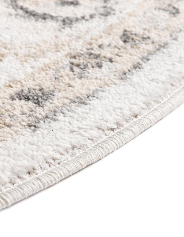 Ivory 3' x 3' Aurelia Round Area Rug 100% Polypropylene & Jute Backing Living Dining Room Bedroom Office Traditional Carpet for Sale at Rug Engine