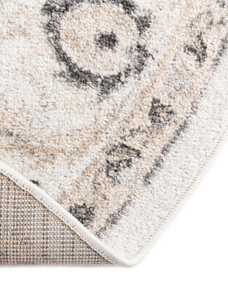 Ivory 3' x 3' Aurelia Round Area Rug 100% Polypropylene & Jute Backing Living Dining Room Bedroom Office Traditional Carpet for Sale at Rug Engine