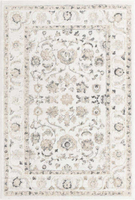 Ivory 4' x 6' Aurelia Rectangle Area Rug 100% Polypropylene & Jute Backing Living Dining Room Bedroom Office Traditional Carpet for Sale at Rug Engine