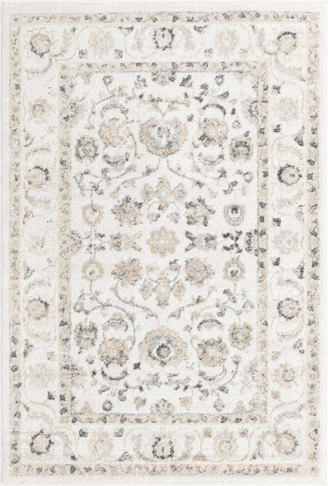 Ivory 4' x 6' Aurelia Rectangle Area Rug 100% Polypropylene & Jute Backing Living Dining Room Bedroom Office Traditional Carpet for Sale at Rug Engine