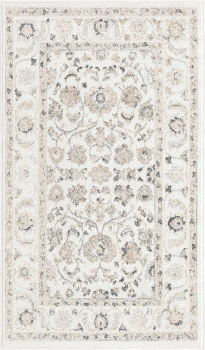 Ivory 3' x 5' 3 Aurelia Rectangle Area Rug 100% Polypropylene & Jute Backing Living Dining Room Bedroom Office Traditional Carpet for Sale at Rug Engine