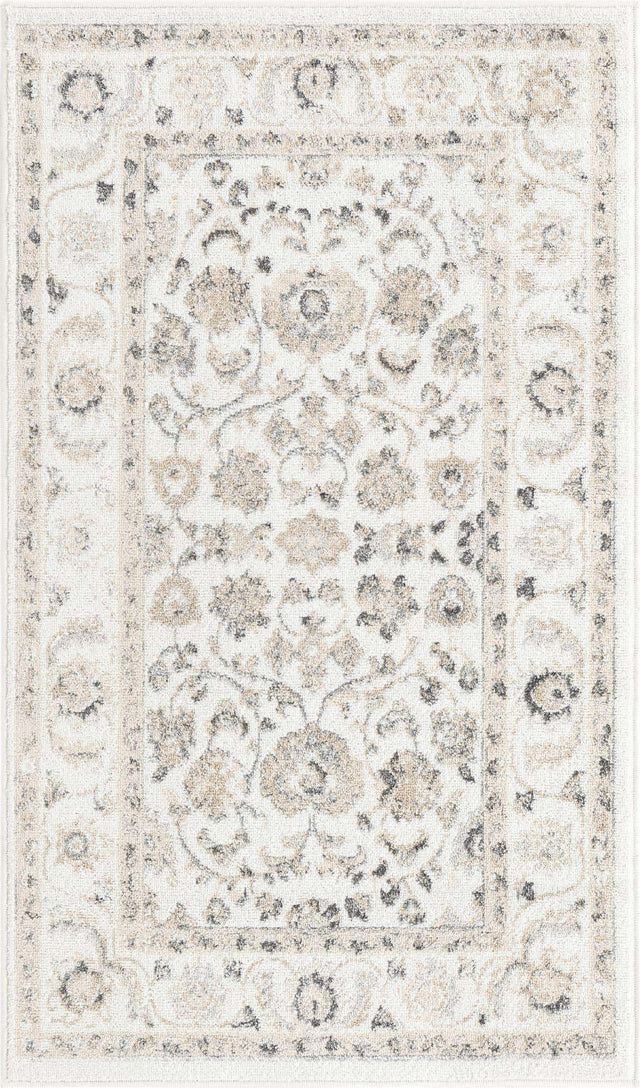 Ivory 3' x 5' 3 Aurelia Rectangle Area Rug 100% Polypropylene & Jute Backing Living Dining Room Bedroom Office Traditional Carpet for Sale at Rug Engine