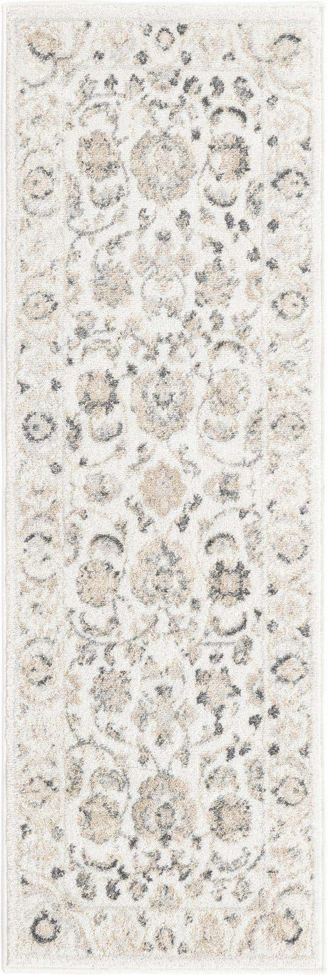 Ivory 2' x 6' Aurelia Runner Area Rug 100% Polypropylene & Jute Backing Living Dining Room Bedroom Office Traditional Carpet for Sale at Rug Engine