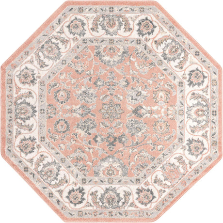 Rose 7' x 7' Aurelia Octagon Area Rug 100% Polypropylene & Jute Backing Living Dining Room Bedroom Office Traditional Carpet for Sale at Rug Engine