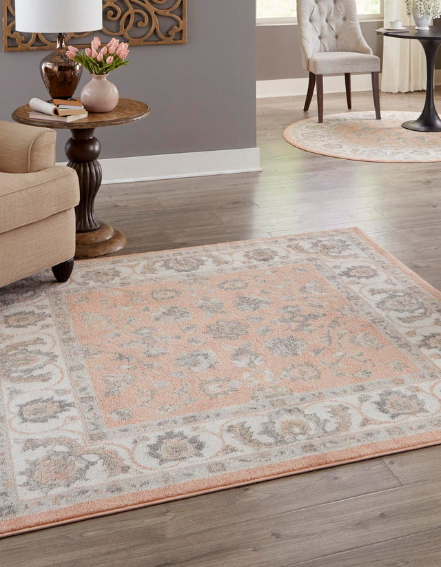 Rose 4' x 4' Aurelia Square Area Rug 100% Polypropylene & Jute Backing Living Dining Room Bedroom Office Traditional Carpet for Sale at Rug Engine