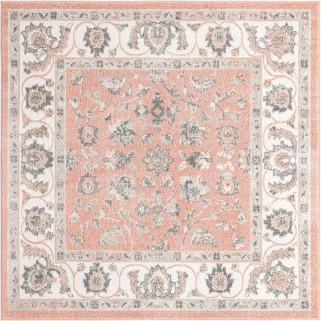 Rose 6' x 6' Aurelia Square Area Rug 100% Polypropylene & Jute Backing Living Dining Room Bedroom Office Traditional Carpet for Sale at Rug Engine