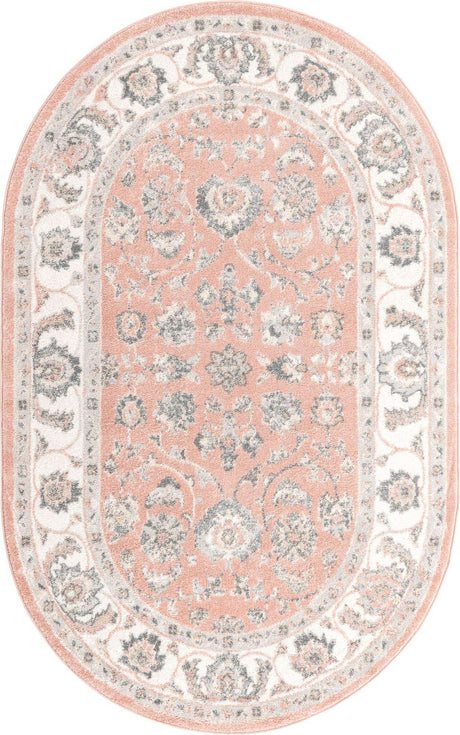 Rose 5' x 8' Aurelia Oval Area Rug 100% Polypropylene & Jute Backing Living Dining Room Bedroom Office Traditional Carpet for Sale at Rug Engine