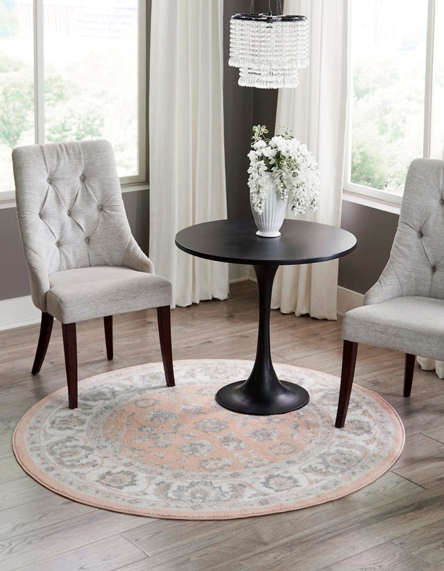 Rose 7' x 7' Aurelia Round Area Rug 100% Polypropylene & Jute Backing Living Dining Room Bedroom Office Traditional Carpet for Sale at Rug Engine