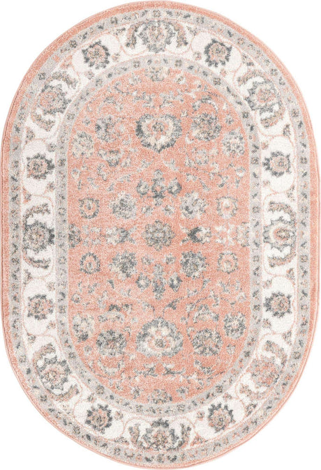 Rose 4' x 6' Aurelia Oval Area Rug 100% Polypropylene & Jute Backing Living Dining Room Bedroom Office Traditional Carpet for Sale at Rug Engine