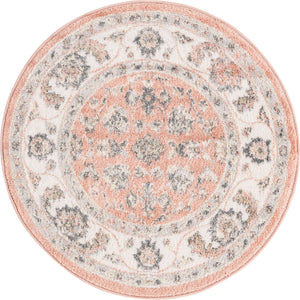 Rose 3' x 3' Aurelia Round Area Rug 100% Polypropylene & Jute Backing Living Dining Room Bedroom Office Traditional Carpet for Sale at Rug Engine
