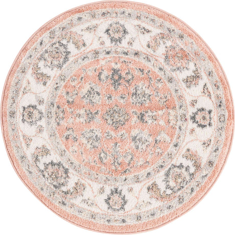 Rose 3' x 3' Aurelia Round Area Rug 100% Polypropylene & Jute Backing Living Dining Room Bedroom Office Traditional Carpet for Sale at Rug Engine