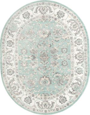 Aqua 7' 10 x 10' Aurelia Oval Area Rug 100% Polypropylene & Jute Backing Living Dining Room Bedroom Office Traditional Carpet for Sale at Rug Engine