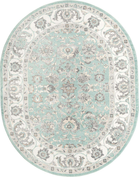 Aqua 7' 10 x 10' Aurelia Oval Area Rug 100% Polypropylene & Jute Backing Living Dining Room Bedroom Office Traditional Carpet for Sale at Rug Engine
