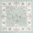 Aqua 7' 10 x 7' 10 Aurelia Square Area Rug 100% Polypropylene & Jute Backing Living Dining Room Bedroom Office Traditional Carpet for Sale at Rug Engine