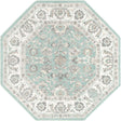 Aqua 7' x 7' Aurelia Octagon Area Rug 100% Polypropylene & Jute Backing Living Dining Room Bedroom Office Traditional Carpet for Sale at Rug Engine