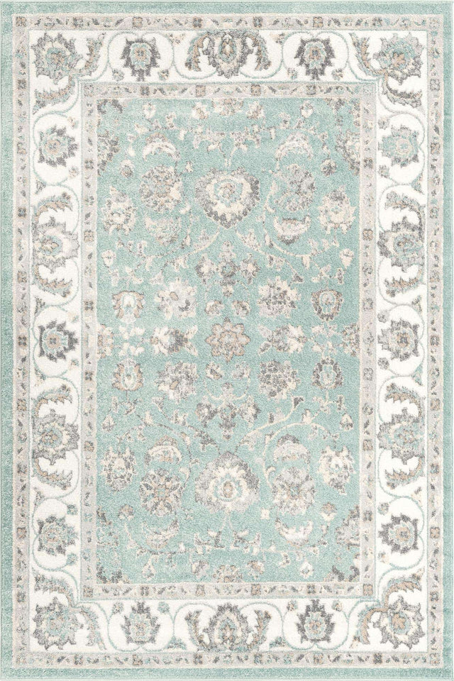 Aqua 6' x 9' Aurelia Rectangle Area Rug 100% Polypropylene & Jute Backing Living Dining Room Bedroom Office Traditional Carpet for Sale at Rug Engine