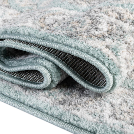 Aqua 4' x 4' Aurelia Square Area Rug 100% Polypropylene & Jute Backing Living Dining Room Bedroom Office Traditional Carpet for Sale at Rug Engine