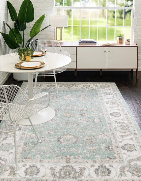Aqua 2' x 3' Aurelia Rectangle Area Rug 100% Polypropylene & Jute Backing Living Dining Room Bedroom Office Traditional Carpet for Sale at Rug Engine