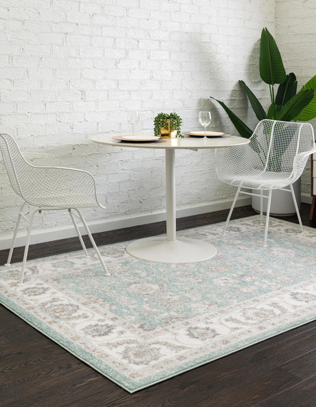 Aqua 2' x 3' Aurelia Rectangle Area Rug 100% Polypropylene & Jute Backing Living Dining Room Bedroom Office Traditional Carpet for Sale at Rug Engine