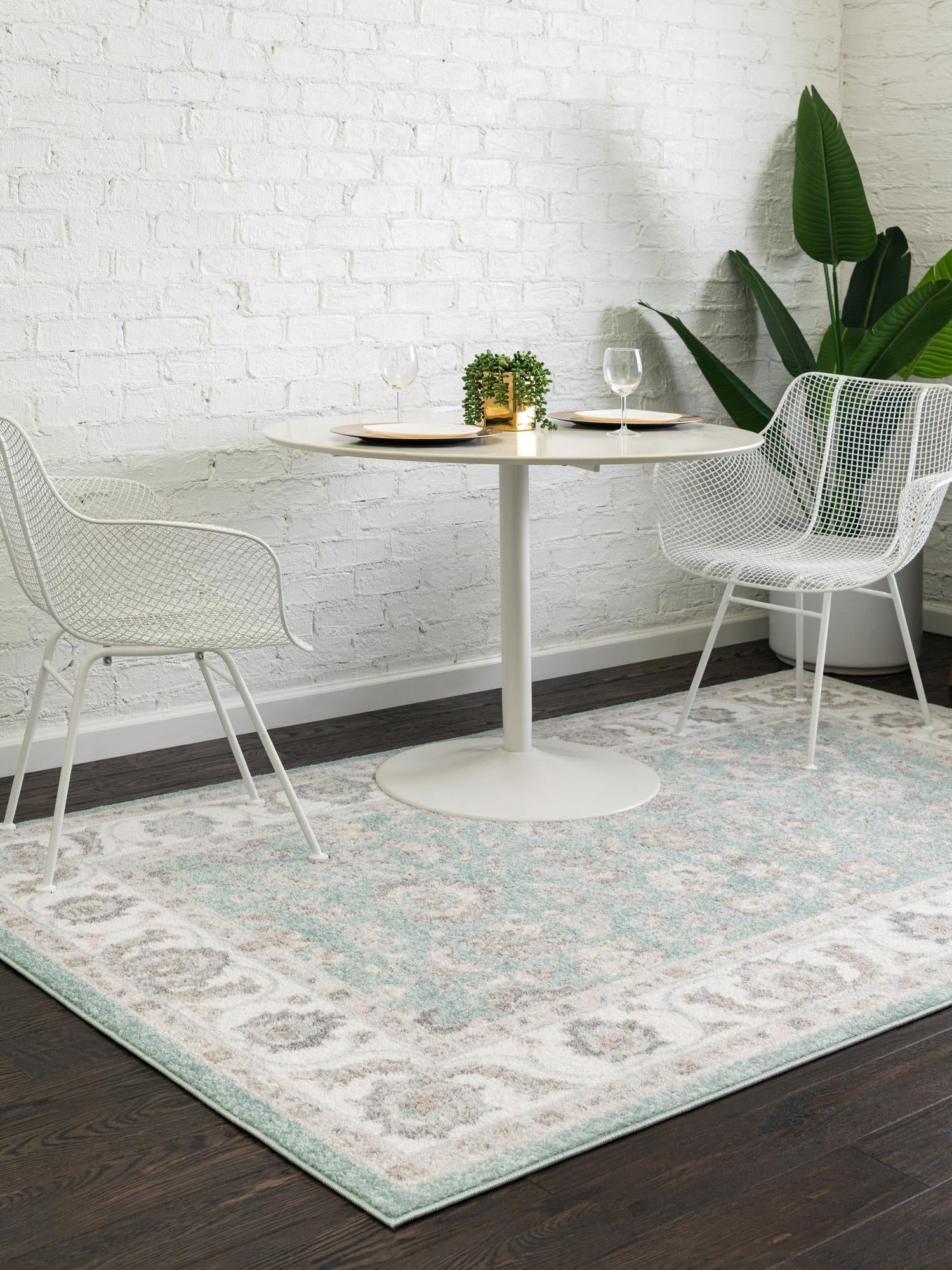 Aqua 6' x 9' Aurelia Rectangle Area Rug 100% Polypropylene & Jute Backing Living Dining Room Bedroom Office Traditional Carpet for Sale at Rug Engine