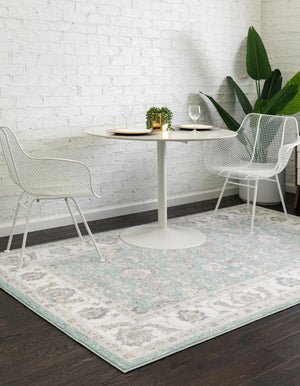 Aqua 6' x 9' Aurelia Rectangle Area Rug 100% Polypropylene & Jute Backing Living Dining Room Bedroom Office Traditional Carpet for Sale at Rug Engine