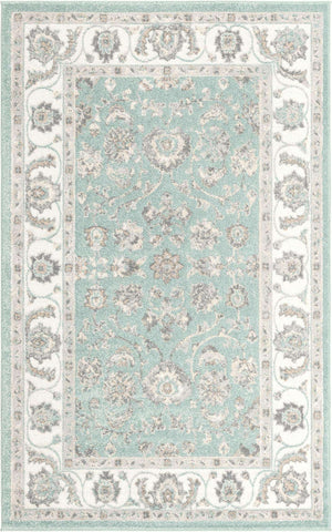 Aqua 5' x 8' Aurelia Rectangle Area Rug 100% Polypropylene & Jute Backing Living Dining Room Bedroom Office Traditional Carpet for Sale at Rug Engine