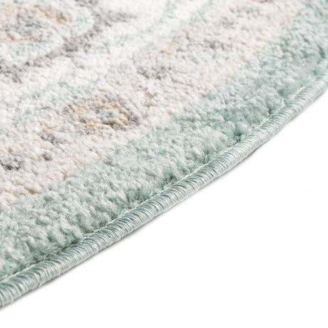Aqua 5' x 5' Aurelia Round Area Rug 100% Polypropylene & Jute Backing Living Dining Room Bedroom Office Traditional Carpet for Sale at Rug Engine