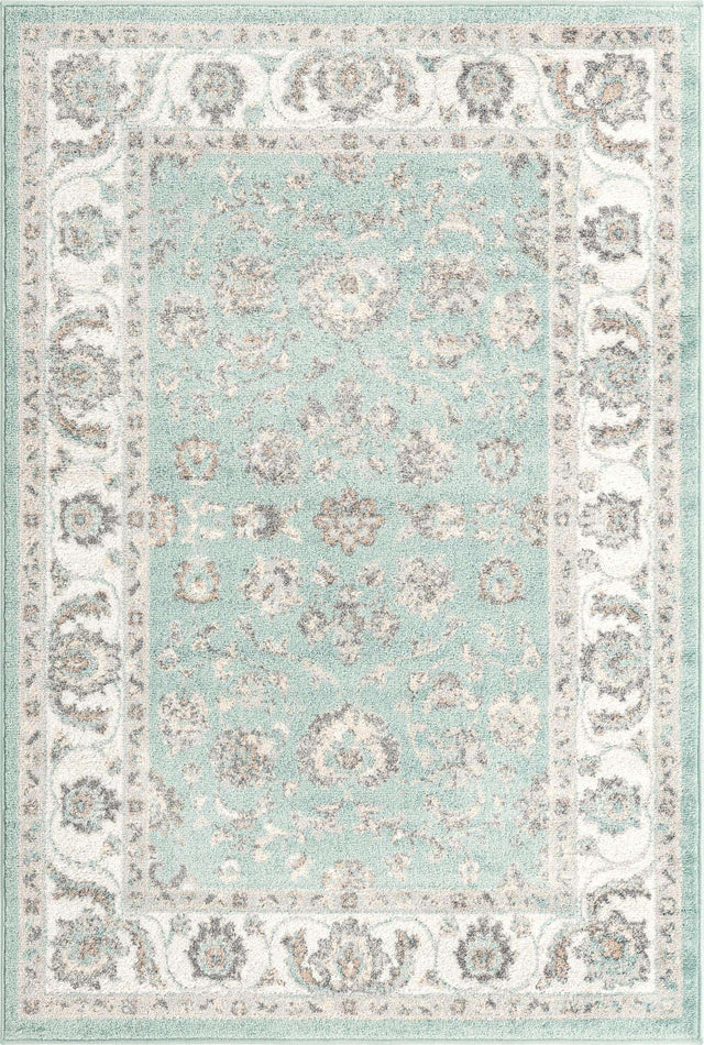 Aqua 4' x 6' Aurelia Rectangle Area Rug 100% Polypropylene & Jute Backing Living Dining Room Bedroom Office Traditional Carpet for Sale at Rug Engine