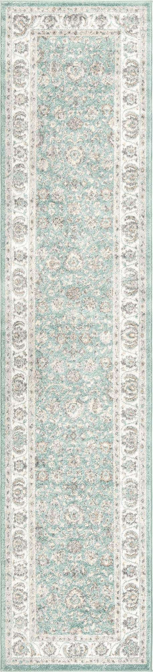Aqua 2' 7 x 12' Aurelia Runner Area Rug 100% Polypropylene & Jute Backing Living Dining Room Bedroom Office Traditional Carpet for Sale at Rug Engine