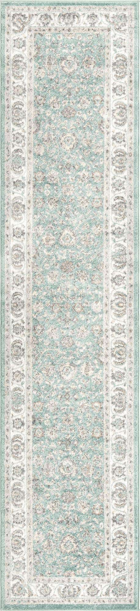 Aqua 2' 7 x 12' Aurelia Runner Area Rug 100% Polypropylene & Jute Backing Living Dining Room Bedroom Office Traditional Carpet for Sale at Rug Engine