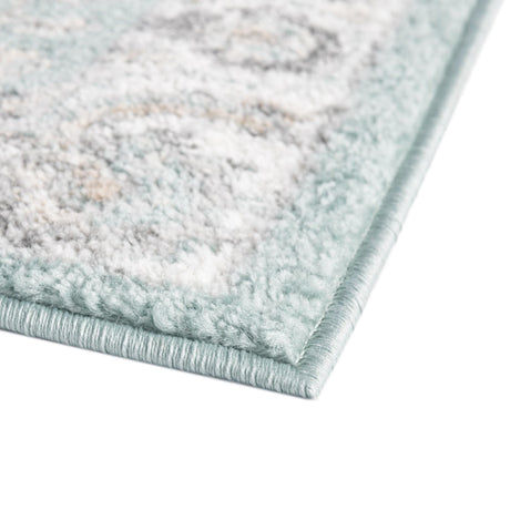 Aqua 2' 7 x 12' Aurelia Runner Area Rug 100% Polypropylene & Jute Backing Living Dining Room Bedroom Office Traditional Carpet for Sale at Rug Engine