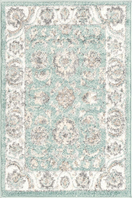 Aqua 2' x 3' Aurelia Rectangle Area Rug 100% Polypropylene & Jute Backing Living Dining Room Bedroom Office Traditional Carpet for Sale at Rug Engine