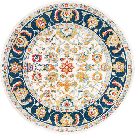 Multicolor 7' x 7' Aurelia Round Area Rug 100% Polypropylene & Jute Backing Living Dining Room Bedroom Office Traditional Carpet for Sale at Rug Engine