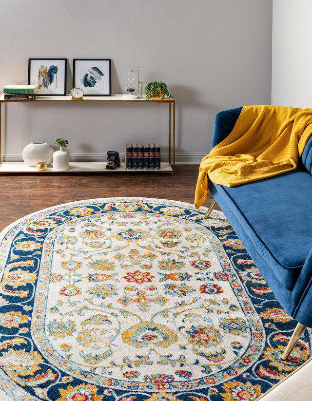Multicolor 7' 10 x 10' Aurelia Oval Area Rug 100% Polypropylene & Jute Backing Living Dining Room Bedroom Office Traditional Carpet for Sale at Rug Engine
