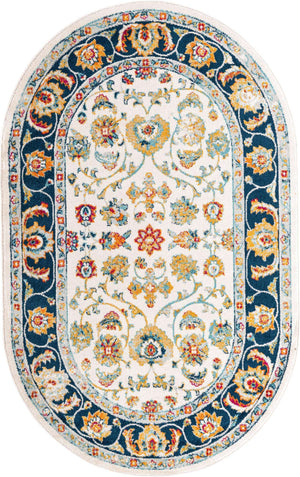 Multicolor 5' x 8' Aurelia Oval Area Rug 100% Polypropylene & Jute Backing Living Dining Room Bedroom Office Traditional Carpet for Sale at Rug Engine