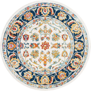 Multicolor 5' x 5' Aurelia Round Area Rug 100% Polypropylene & Jute Backing Living Dining Room Bedroom Office Traditional Carpet for Sale at Rug Engine